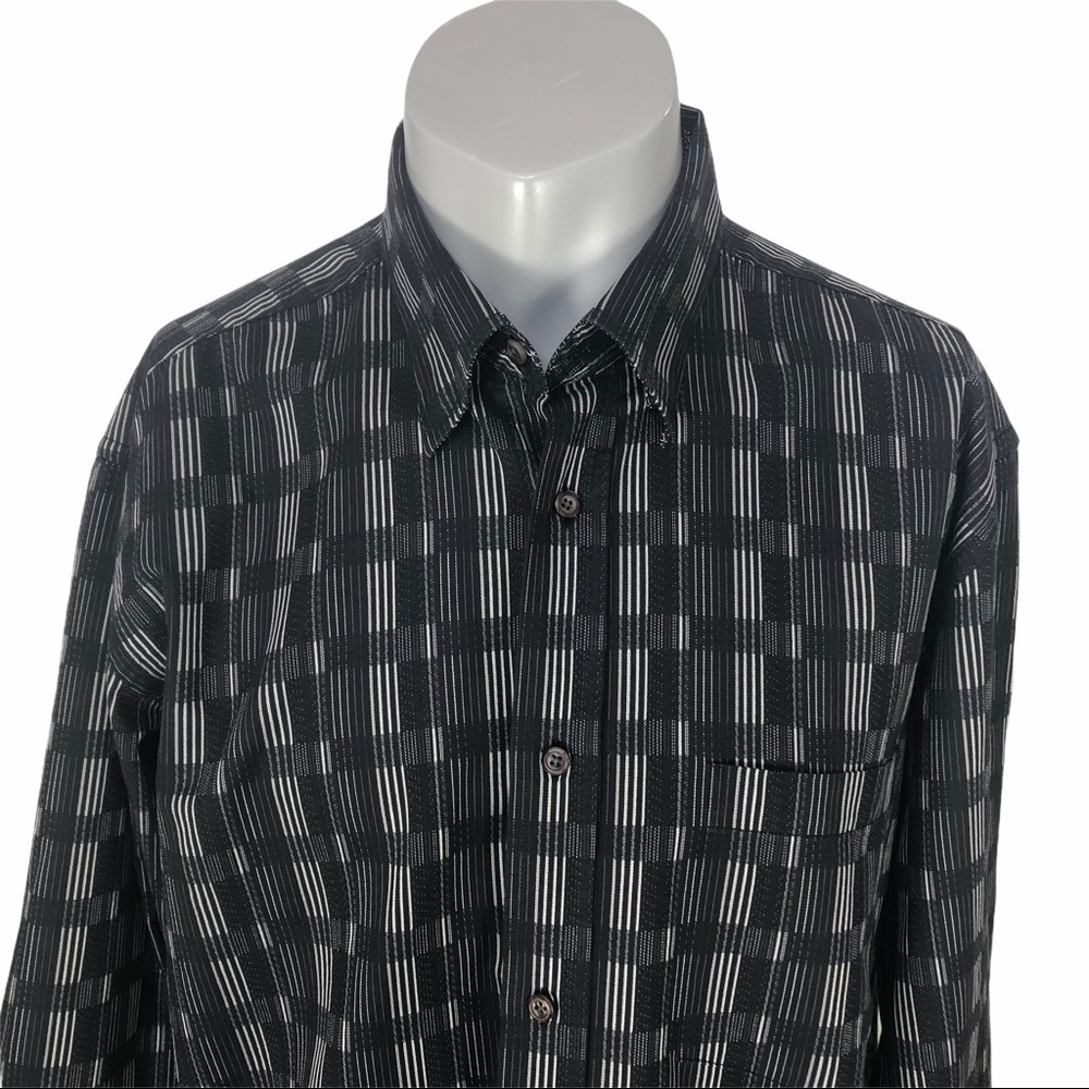 Bugatchi Uomo men’s dress shirt size XLarge black & gray